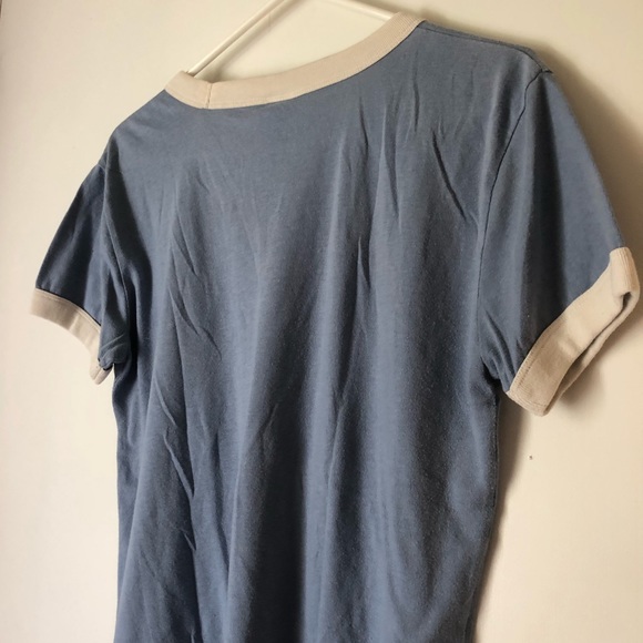 Victoria Secret PINK Baby Blue Ringer Style Tee - Picture 4 of 5